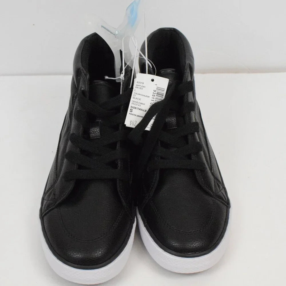 NWT The Children’s Place Youth Boys Faux Leather Hi Top Sneakers Tennis Shoe - 5